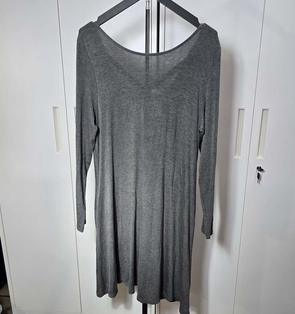 Simply Southern Dress Size L Gray Long Sleeve Scoop Neck Swing